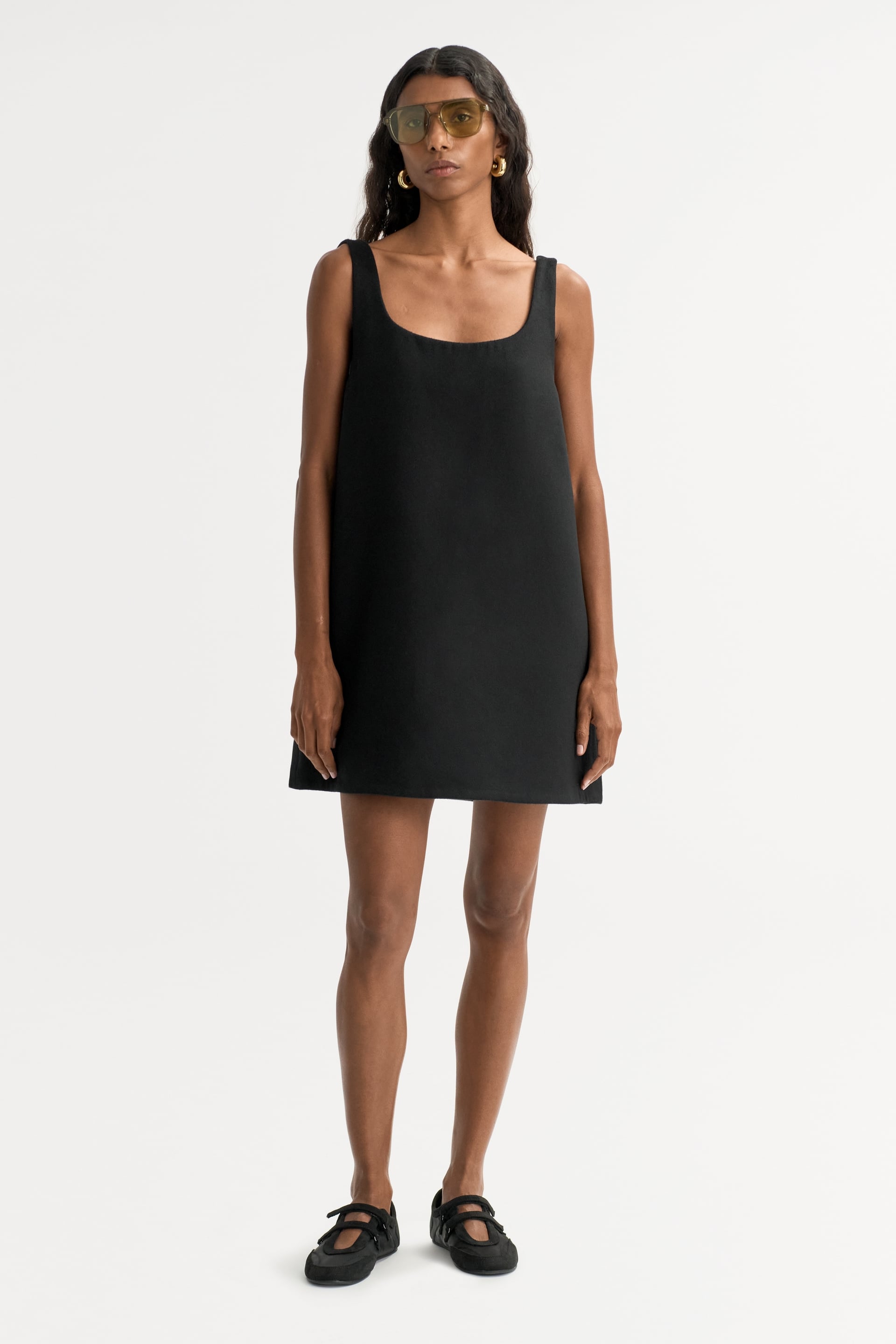 Woven Mini Dress Black 2