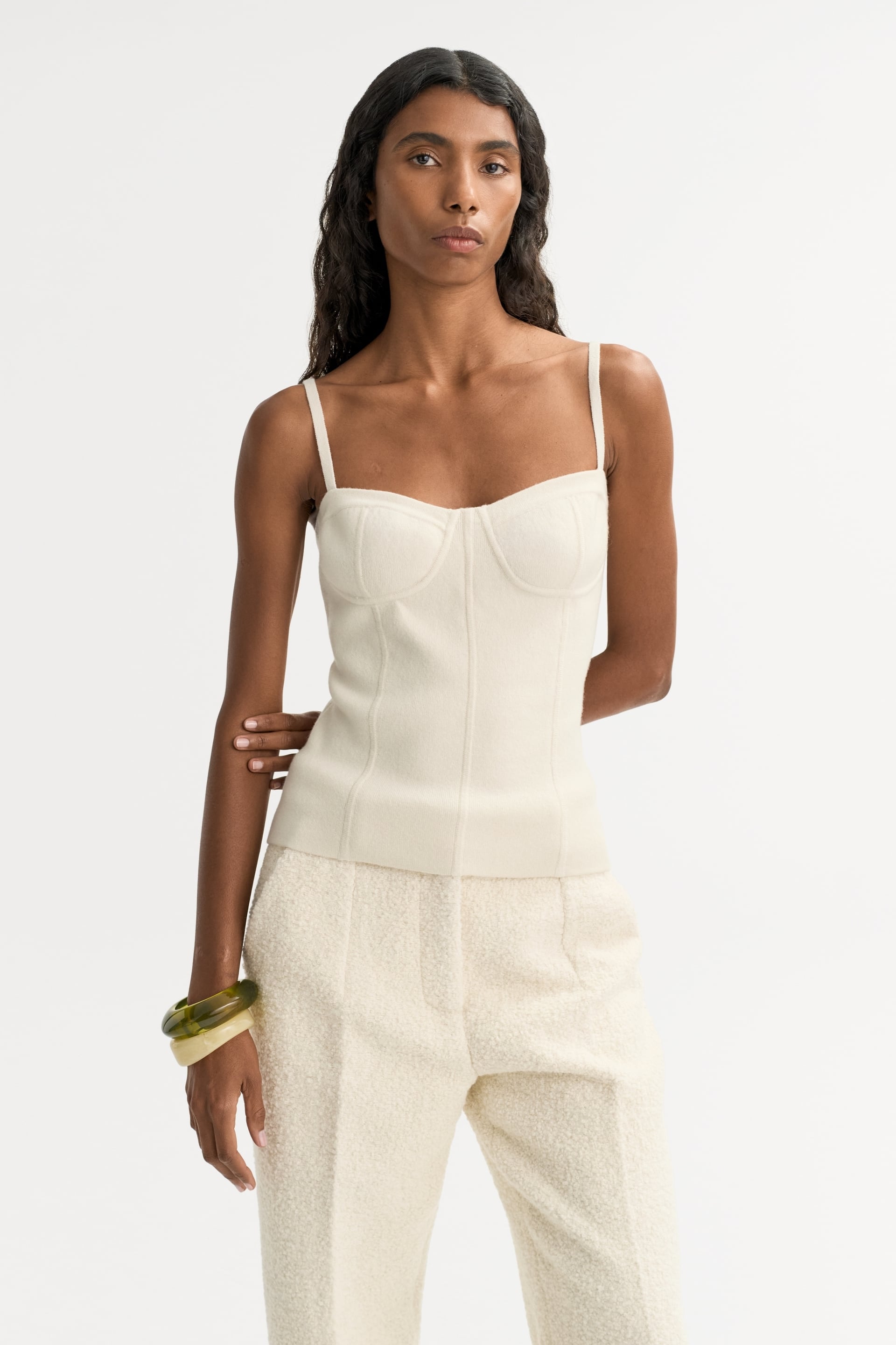 Double Knit Singlet Feather White 2